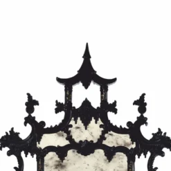 Casa Padrino Luxus Barock Spiegel im chinesischen Stil Schwarz / Gold H. 134 cm - Barockstil Möbel