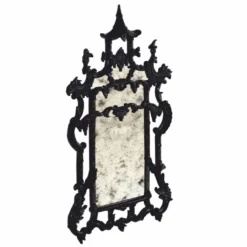 Casa Padrino Luxus Barock Spiegel im chinesischen Stil Schwarz / Gold H. 134 cm - Barockstil Möbel