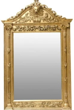 Casa Padrino Luxus Barock Standspiegel Gold - Handgefertigter Massivholz Spiegel im Barockstil - Barock Möbel - Edel & Prunkvoll