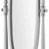 Casa Padrino Luxus Barock Standspiegel Hellgrau / Silber 62 x 37 x H. 169 cm - Ovaler Schlafzimmer Spiegel mit Schublade - Luxus Qualität - Made in Italy