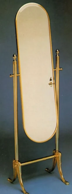Casa Padrino Luxus Barock Standspiegel Gold 51 x 40 x H. 162 cm - Edler Messing Spiegel - Badezimmer Spiegel - Schlafzimmer Spiegel - Barock Möbel - Luxus Qualität