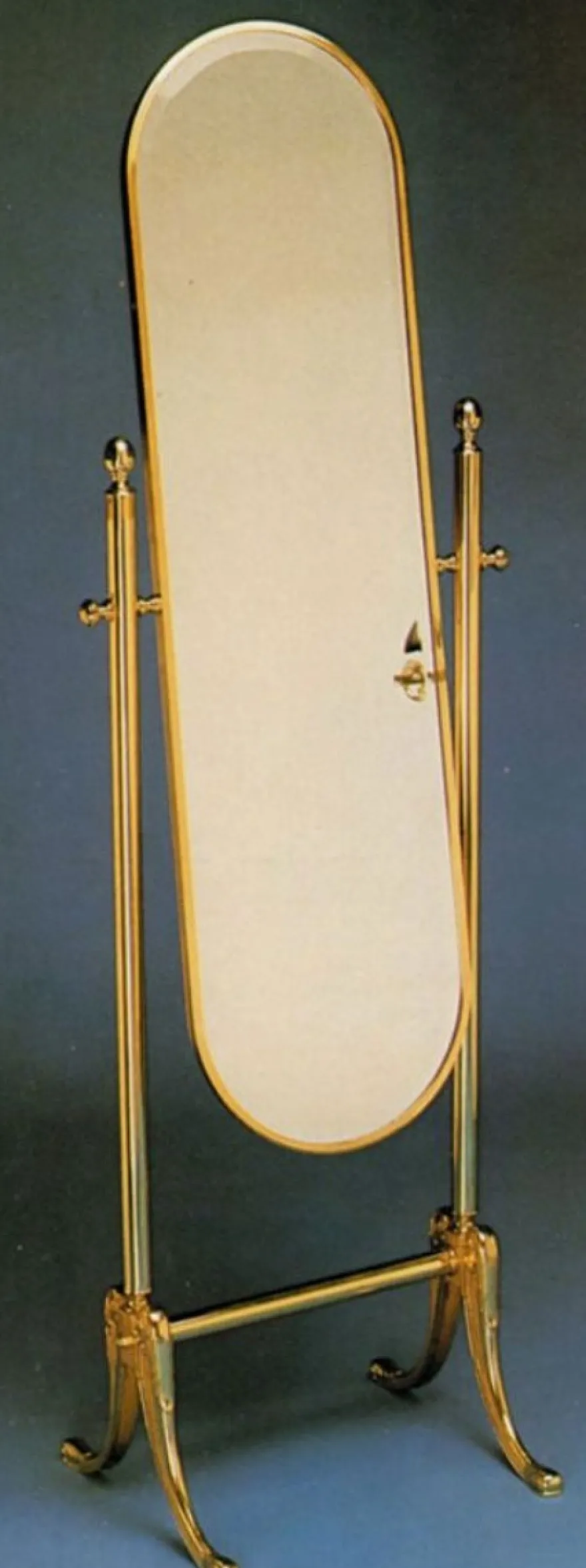 Casa Padrino Luxus Barock Standspiegel Gold 51 x 40 x H. 162 cm - Edler Messing Spiegel - Badezimmer Spiegel - Schlafzimmer Spiegel - Barock Möbel - Luxus Qualität