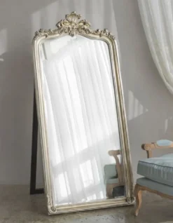 Casa Padrino Luxus Barock Standspiegel Antik Silber - Prunkvoller Barockstil Spiegel - Luxus Schlafzimmer Möbel im Barockstil - Barock Möbel - Luxus Qualität - Made in Italy