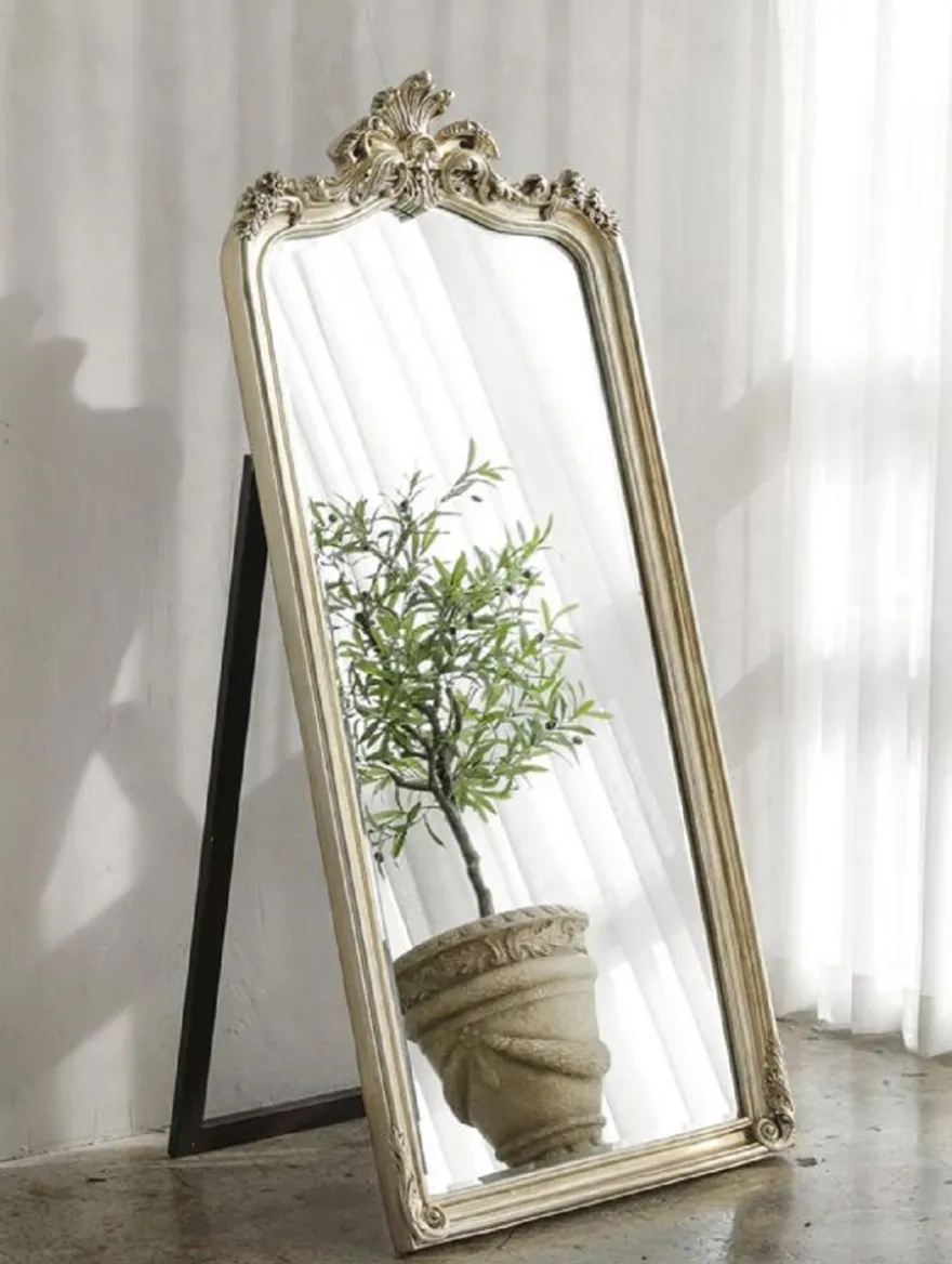 Casa Padrino Luxus Barock Standspiegel Antik Silber - Prunkvoller Barockstil Spiegel - Luxus Schlafzimmer Möbel im Barockstil - Barock Möbel - Luxus Qualität - Made in Italy