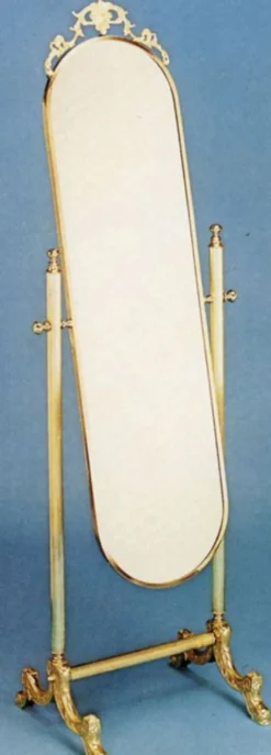 Casa Padrino Luxus Barock Standspiegel Gold 51 x 41 x H. 165 cm - Edler Messing Spiegel - Badezimmer Spiegel - Schlafzimmer Spiegel - Barock Möbel - Luxus Qualität