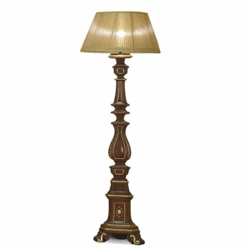 Casa Padrino Luxus Barock Stehleuchte Braun / Gold H. 187 cm - Made in Italy