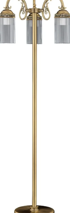 Casa Padrino Luxus Barock Stehleuchte Messing mit Patina H. 166 cm - Barockstil Stehleuchten