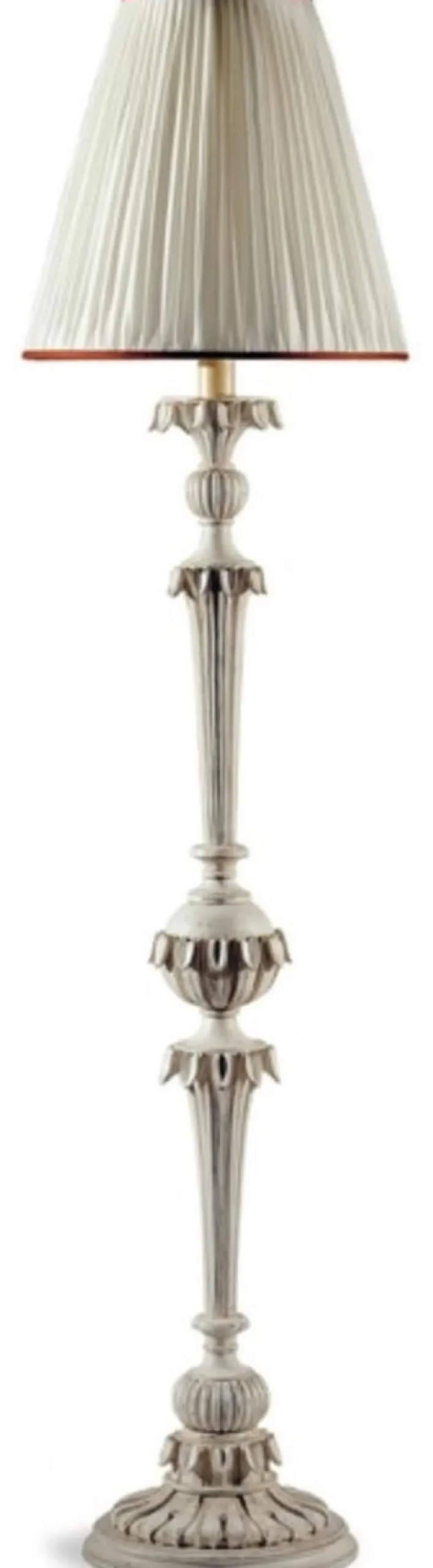 Casa Padrino Luxus Barock Stehleuchte Antik Grau / Creme Ø 32 x H. 145,5 cm - Prunkvolle Barockstil Stehlampe mit rundem Lampenschirm - Luxus Qualität - Made in Italy