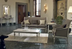 Casa Padrino Luxus Barock Stehleuchte Antik Grau / Creme Ø 32 x H. 145,5 cm - Prunkvolle Barockstil Stehlampe mit rundem Lampenschirm - Luxus Qualität - Made in Italy