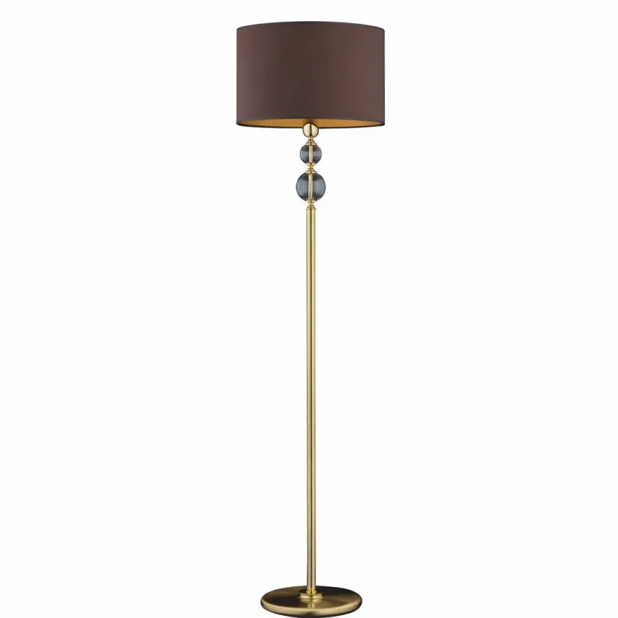 Casa Padrino Luxus Barock Stehleuchte Gold / Braun H. 172 cm - Barockstil Stehleuchten