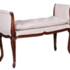 Casa Padrino Luxus Barockstil Mahagoni Sitzbank Weiß / Braun 105 x 44 x H. 74 cm - Barock & Jugendstil Möbel