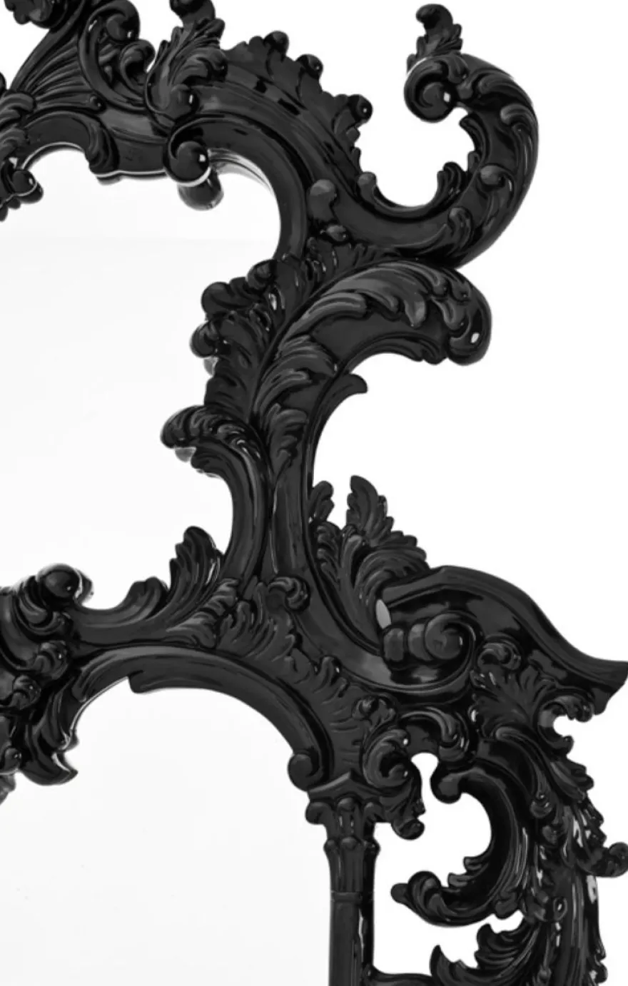 Casa Padrino Luxus Barockstil Wohnzimmer Wandspiegel Schwarz 124 x H. 190 cm - Limited Edition