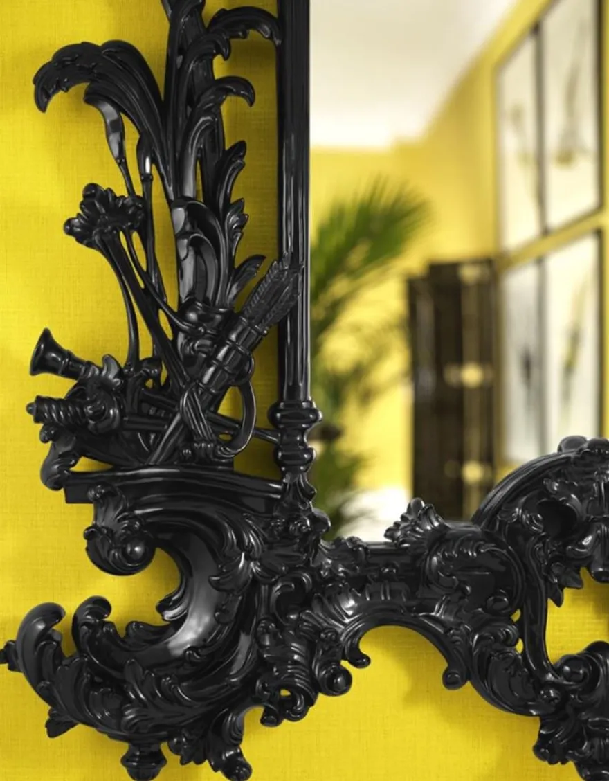 Casa Padrino Luxus Barockstil Wohnzimmer Wandspiegel Schwarz 124 x H. 190 cm - Limited Edition
