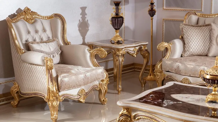 Casa Padrino Luxus Barockstil Wohnzimmer Möbel Set Silber / Braun / Gold