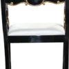 Casa Padrino Luxus Barock Stuhl mit Armlehnen Schwarz / Gold / Creme - Luxus Schreibtisch Stuhl
