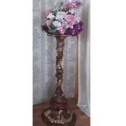 Casa Padrino Luxus Barock Säule Braun / Gold H. 115 cm - Barock Möbel - Made in Italy
