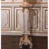 Casa Padrino Luxus Barock Säule Weiß / Gold / Silber H. 87 cm - Barock Möbel - Made in Italy