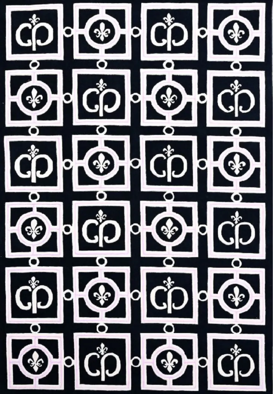 Casa Padrino Luxus Barock Teppich Schwarz / Weiß / Lila 200 x 300 cm - Barock Interior