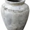 Casa Padrino Luxus Barock Terracotta Vase Antik Weiß Ø 80 x H. 117 cm - Handgefertigte Antik Stil Blumenvase - Blumentopf - Pflanzentopf - Barock Deko Accessoires - Barockstil Garten Deko