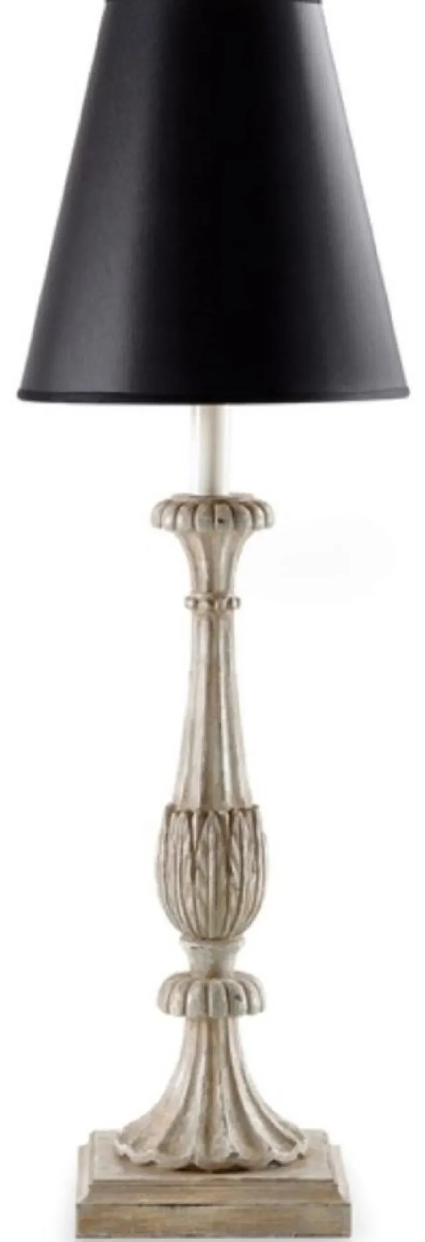 Casa Padrino Luxus Barock Tischleuchte Antik Grau / Schwarz Ø 15 x H. 64 cm - Prunkvolle Barockstil Schreibtischleuchte mit Lampenschirm - Luxus Qualität - Made in Italy