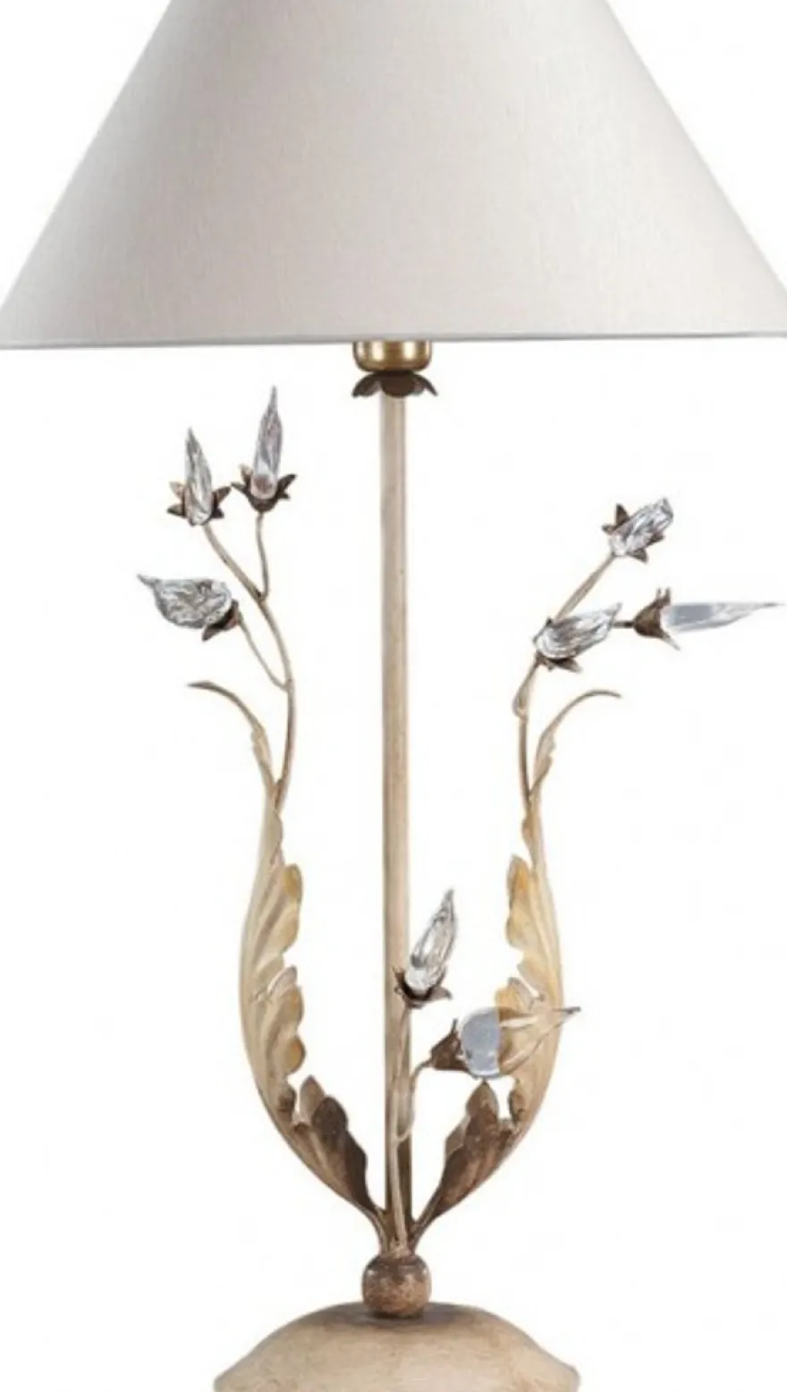 Casa Padrino Luxus Barock Tischleuchte Gold mit Glaskristallen - Blattgold Tisch Lampe - 58 cm hoch
