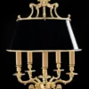 Casa Padrino Luxus Barock Tischleuchte Gold / Schwarz Ø 39 x H. 72 cm - Prunkvolle Barockstil Schreibtischleuchte - Edel & Prunkvoll - Luxus Qualität - Made in Italy