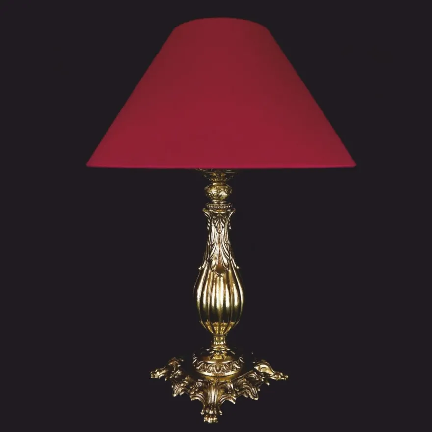 Casa Padrino Luxus Barock Tischleuchte Gold / Rot Ø 34 x H. 45 cm - Barock Leuchten