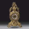 Casa Padrino Luxus Barock Tischuhr Gold H. 32 cm - Barock Deko Accessoires