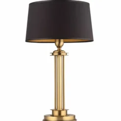 Casa Padrino Luxus Barock Tischleuchte Messing mit Patina / Schwarz H. 57 cm