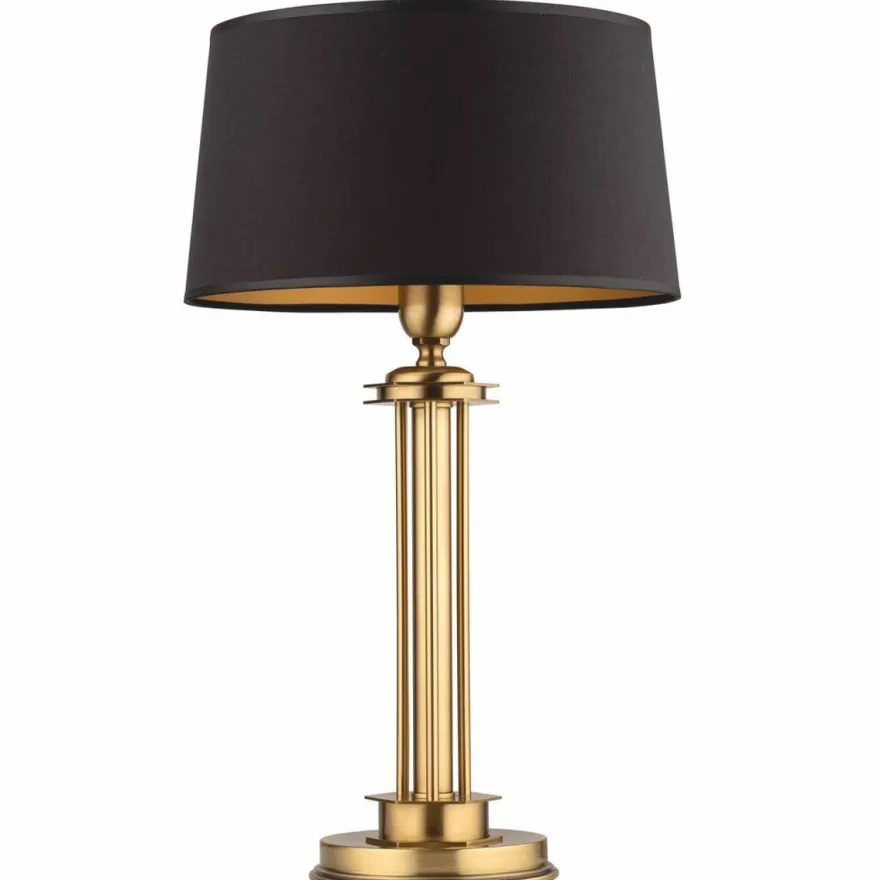 Casa Padrino Luxus Barock Tischleuchte Messing mit Patina / Schwarz H. 57 cm
