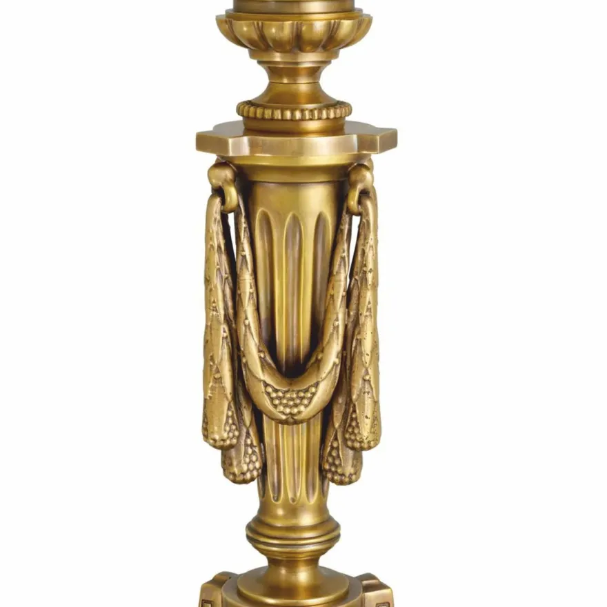 Casa Padrino Luxus Barock Tischleuchte Antik Gold / Rot H. 83,5 cm - Barock Schreibtischleuchte