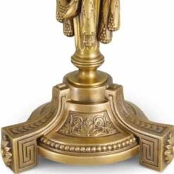 Casa Padrino Luxus Barock Tischleuchte Antik Gold / Rot H. 83,5 cm - Barock Schreibtischleuchte