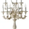 Casa Padrino Luxus Barock Tischleuchte Weiß / Beige Ø 53 x H. 107 cm - Prunkvolle Barockstil Schreibtischleuchte - Luxus Leuchten im Barockstil - Luxus Qualität - Made in Italy