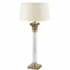 Casa Padrino Luxus Barock Tischleuchte Messing mit Patina / Creme H. 70 cm