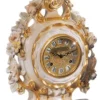 Casa Padrino Luxus Barock Tischuhr Weiß / Creme / Mehrfarbig / Gold - Prunkvolle Barockstil Uhr - Handgeschnitzte Barock Schreibtischuhr - Luxus Qualität - Made in Italy