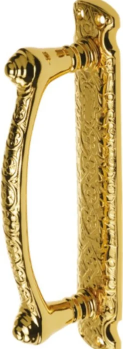 Casa Padrino Luxus Barock Türgriff Set Gold 3,8 x H. 22,5 cm - Edle Türgriffe mit mit 24 Karat Vergoldung - Prunkvolle Wohnaccessoires im Barockstil
