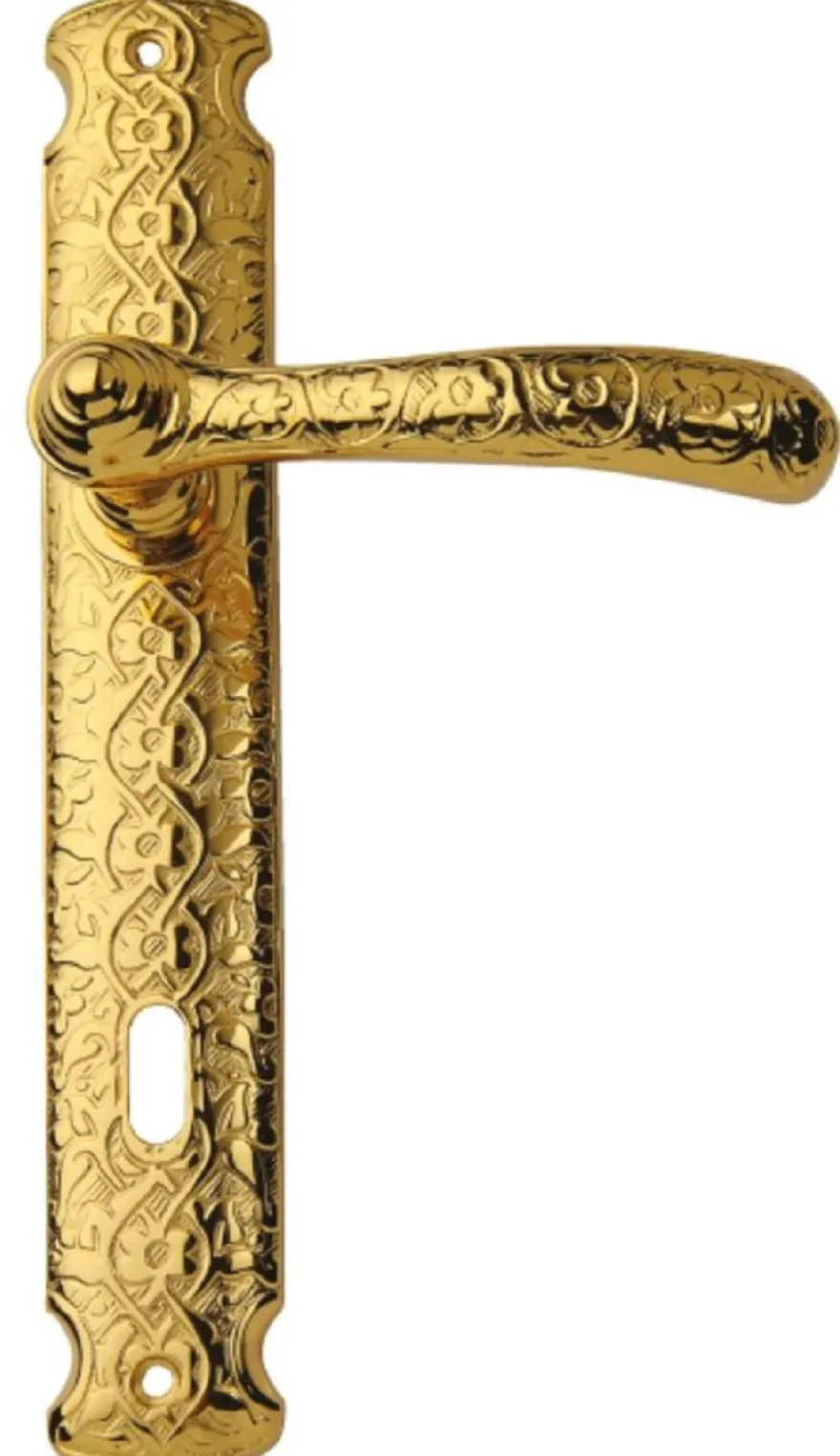 Casa Padrino Luxus Barock Türklinken Set Gold 13 x H. 24,5 cm - Edle Türgriffe mit mit 24 Karat Vergoldung - Wohnaccessoires im Barockstil