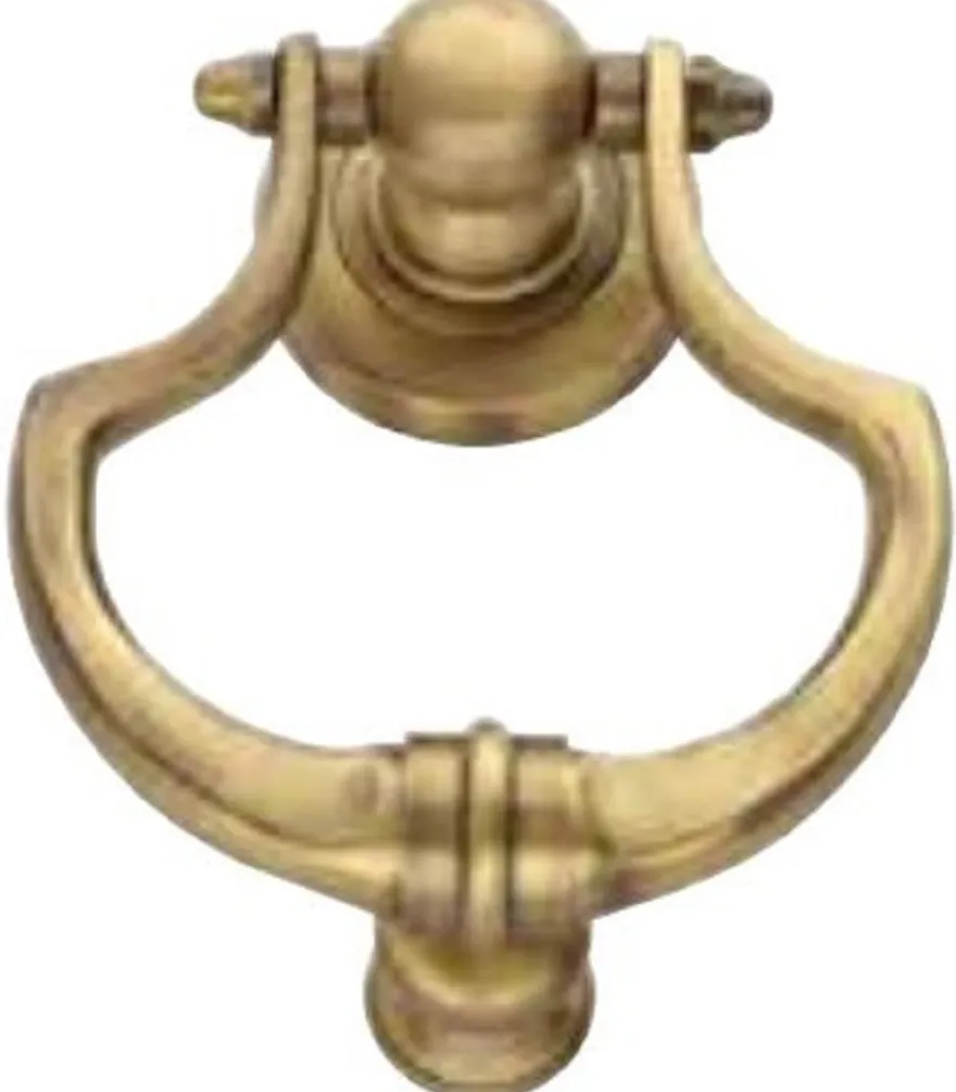 Casa Padrino Luxus Barock Türklopfer Messing oxidiert 11 x H. 14 cm - Eleganter Messing Türklopfer - Wohnaccessoires im Barockstil