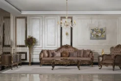 Casa Padrino Luxus Barock TV Schrank Braun / Gold - Prunkvolles Massivholz Sideboard mit 4 Türen - Wohnzimmer Möbel im Barockstil - Barock Möbel - Edel & Prunkvoll