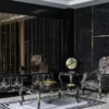 Casa Padrino Luxus Barock TV Schrank Schwarz / Gold - Prunkvolles Wohnzimmer Sideboard mit 4 Türen - Barock Wohnzimmer Möbel