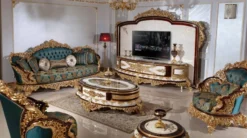 Casa Padrino Luxus Barock TV Schrank Weiß / Braun / Gold - Prunkvolles Wohnzimmer Sideboard mit Rückwand - Barock Wohnzimmer Möbel - Edel & Prunkvoll