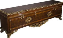 Casa Padrino Luxus Barock TV Schrank Braun / Gold - Prunkvolles Wohnzimmer Sideboard mit 5 Türen - Barock Wohnzimmer Möbel