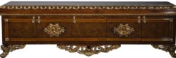 Casa Padrino Luxus Barock TV Schrank Braun / Gold - Prunkvolles Wohnzimmer Sideboard mit 5 Türen - Barock Wohnzimmer Möbel