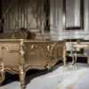 Casa Padrino Luxus Barock TV Schrank Weiß / Gold - Prunkvolles Wohnzimmer Sideboard mit 4 Türen - Barock Wohnzimmer Möbel