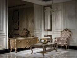 Casa Padrino Luxus Barock TV Schrank Weiß / Gold - Prunkvolles Wohnzimmer Sideboard mit 4 Türen - Barock Wohnzimmer Möbel