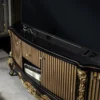 Casa Padrino Luxus Barock TV Schrank Schwarz / Gold - Prunkvolles Massivholz Sideboard mit 4 Türen und Schublade - Barock Wohnzimmer Möbel