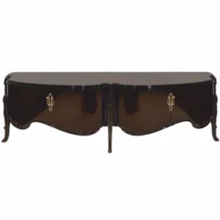 Casa Padrino Luxus Barock TV Schrank mit 4 Türen Dunkelbraun / Gold 245 cm - Barock Wohnzimmer & Hotel Möbel - Edel & Prunkvoll