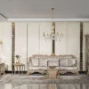 Casa Padrino Luxus Barock TV Schrank Grau / Gold - Prunkvolles Massivholz Sideboard mit 4 Türen - Wohnzimmer Möbel im Barockstil - Barock Möbel - Edel & Prunkvoll
