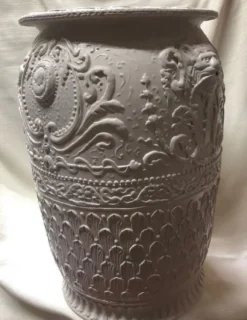 Casa Padrino Luxus Barock Vase Grau - Handgefertigte Barockstil Keramik Blumenvase - Barock Deko Accessoires - Luxus Qualität - Made in Italy