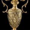 Casa Padrino Luxus Barock Vase Gold 23 x H. 34 cm - Handgefertigte Bronze Blumenvase im Barockstil - Barock Deko Accessoires - Edel & Prunkvoll